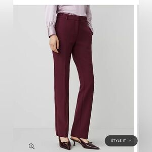 Ann Taylor The Petite Straight Pant Mauve Rose 4P NWT